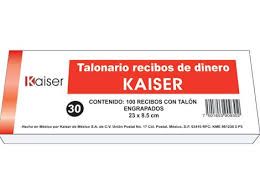 BLOCK RECIBO DE DINERO KAISER C/100 RECI