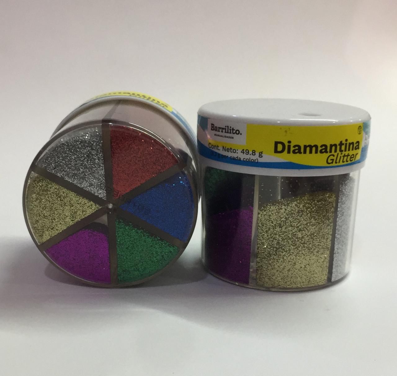 DIAMANTINA BARRILITO CON APLICADOR C/6 COLORES