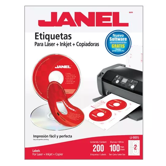ETIQUETAS JANEL PARA LASER CD
