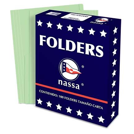 FOLDER NASSA CARTA VERDE C/100 PZAS.