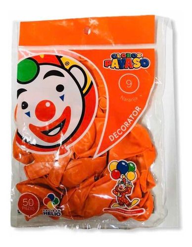 GLOBO PAYASO DECORATOR NARANJA 50 PZAS.