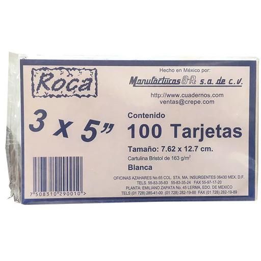 TARJETA BIBLIOGRAFICA BLANCA 4X6 ROCA C/100 PZAS.