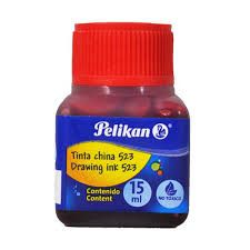 TINTA CHINA PELIKAN 15 ML ROJO